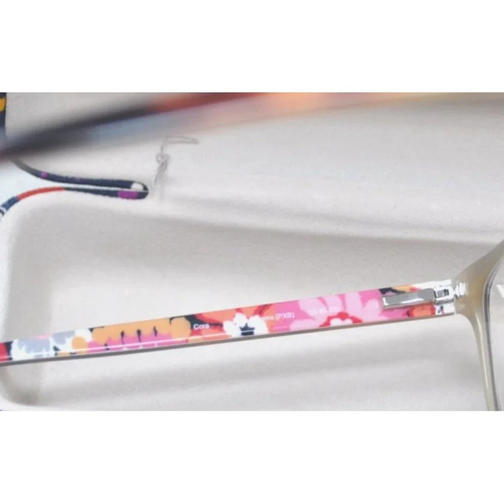 Vera Bradley Cora Glasses Brown Pixie Blooms PXB Floral 53-15-135 Case